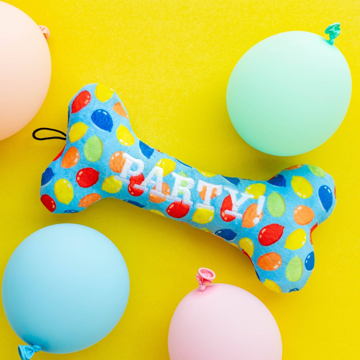 Party Time Bone Blue Dog Toy