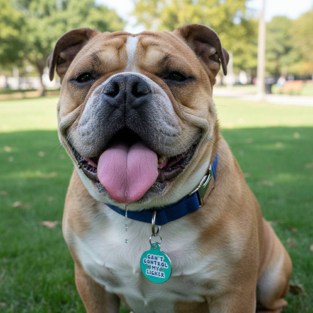 Dog Tag w/ Personalized QR Code - Can't Control my Licker