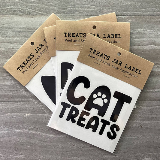 Cat Treats Jar Label (Black, Packaged, Video)