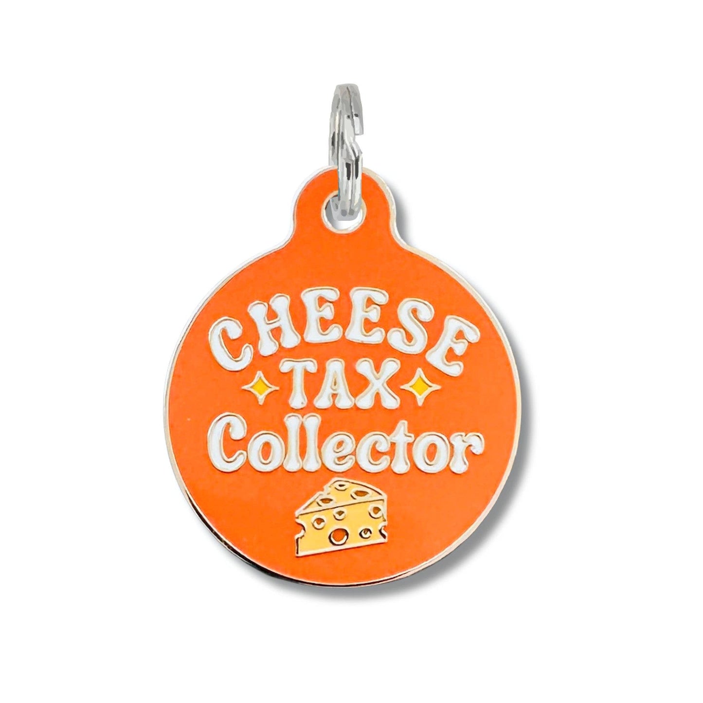 Cute Dog Tag w/ Personalized QR Code - Cheese Tax Collector