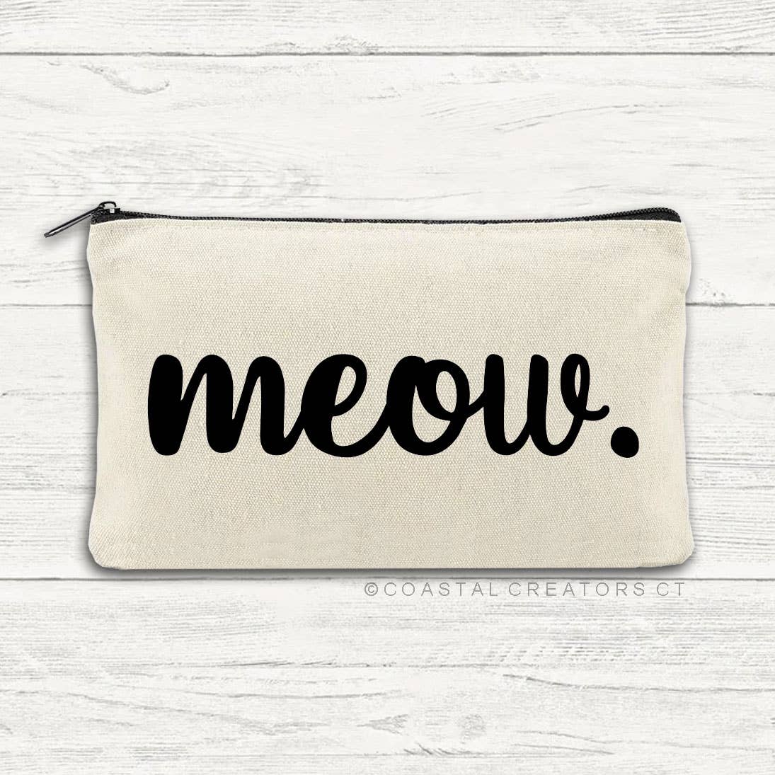 Cat Meow Multi-Use Canvas Zippered Pouch Bag