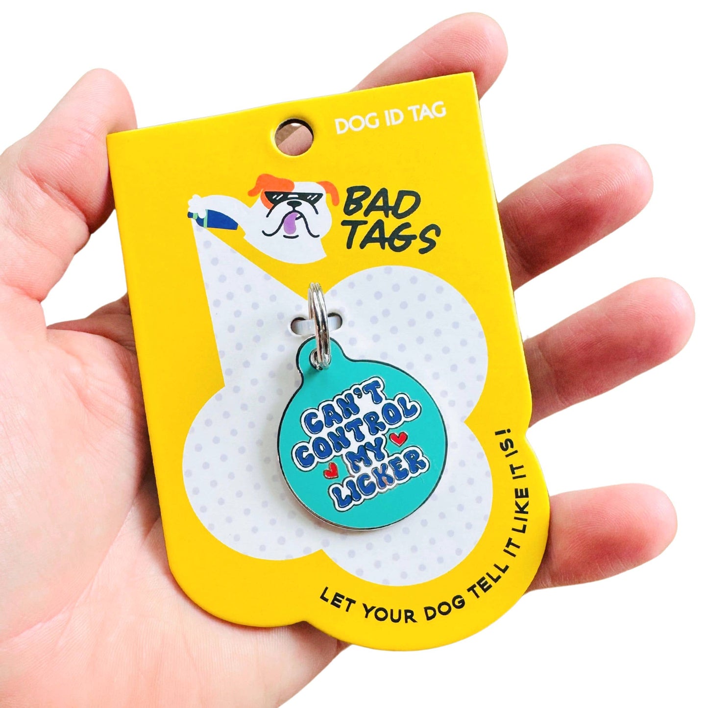 Dog Tag w/ Personalized QR Code - Can't Control my Licker