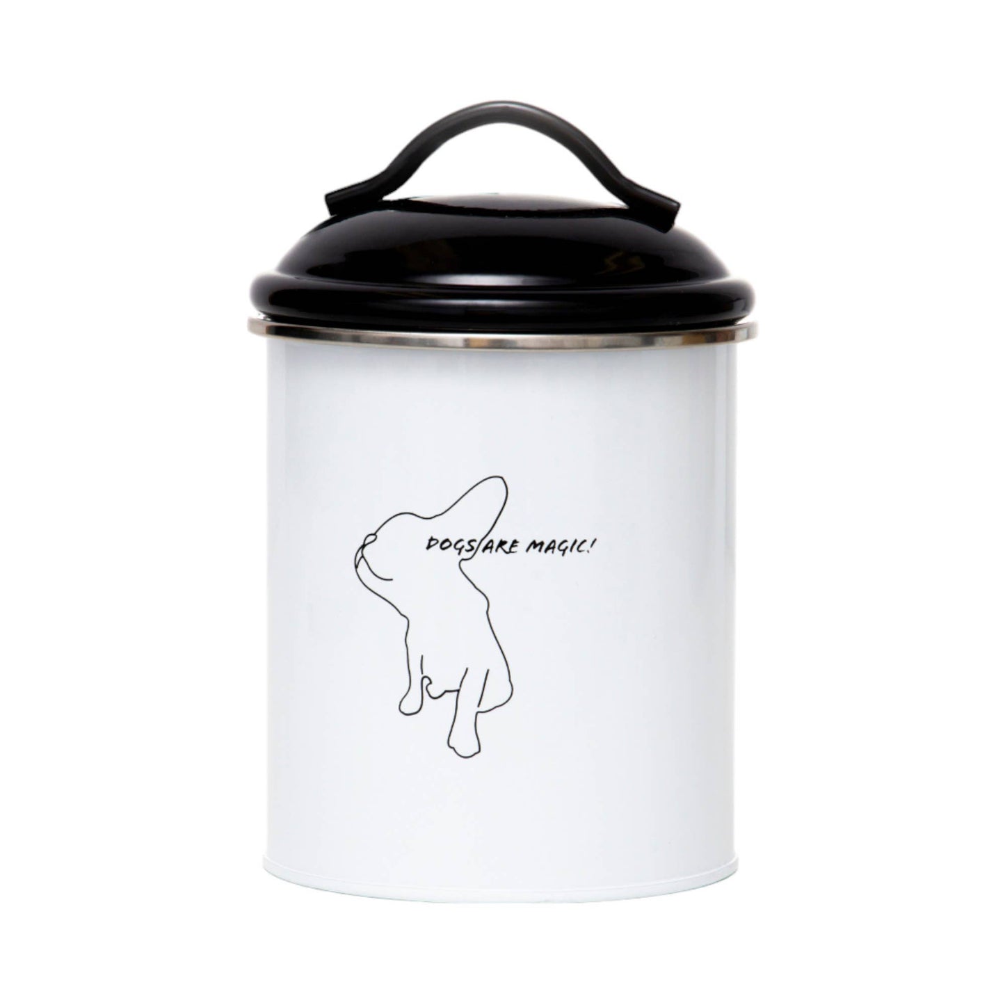 Black & White Pet Food & Treat Storage Canisters (Set of 3)