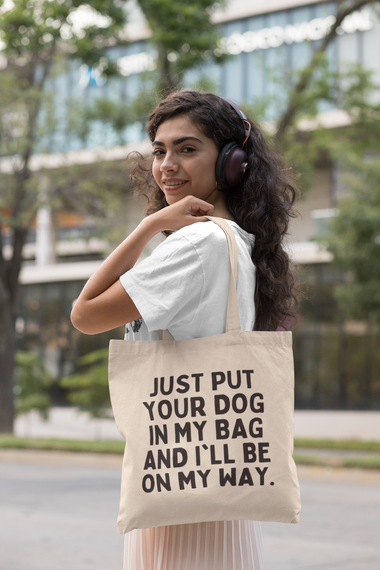 “Dognapping – Put Your Dog in My Bag” Cotton Reusable Tote Bag