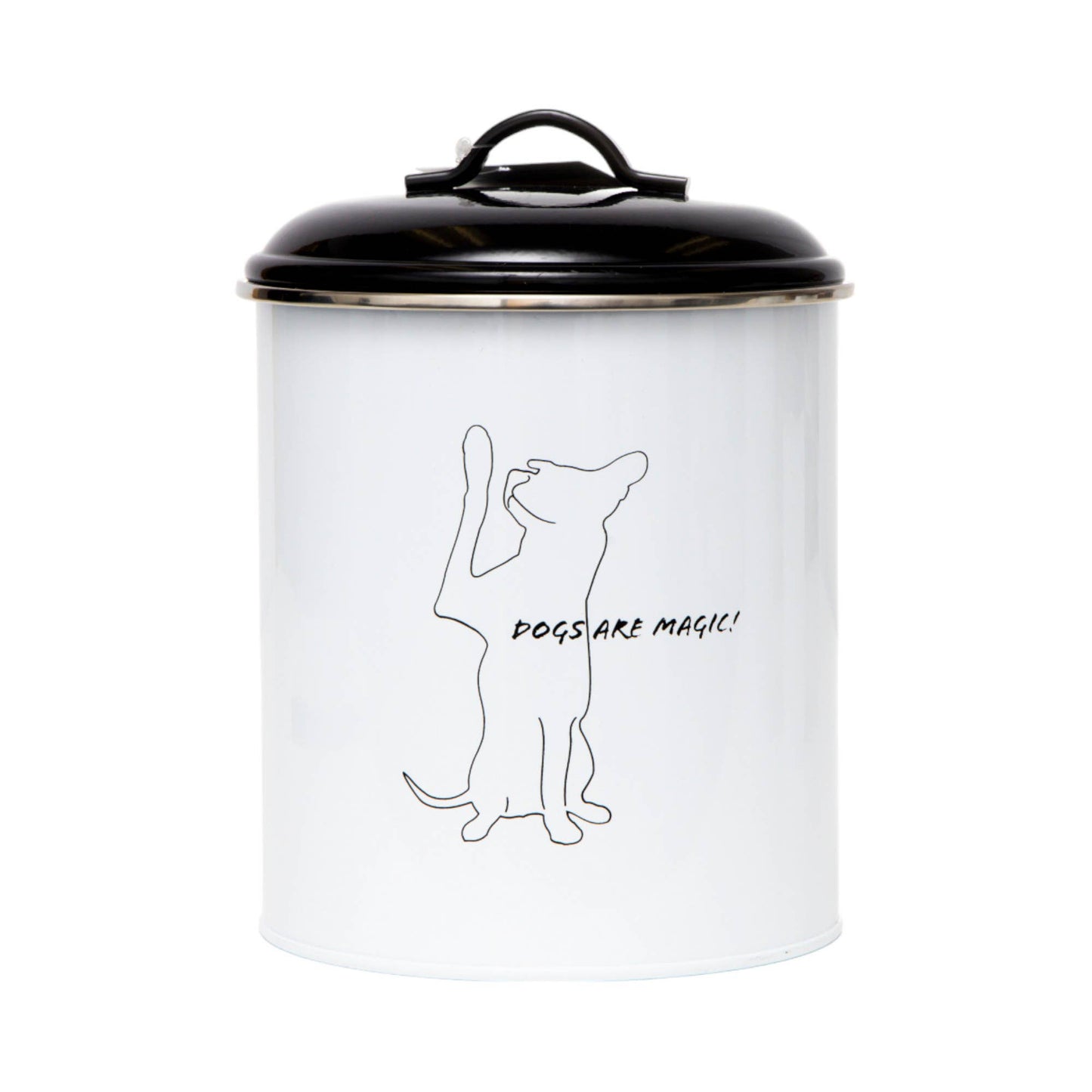 Black & White Pet Food & Treat Storage Canisters (Set of 3)