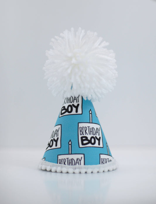 Birthday Boy Black Ink Party Hat