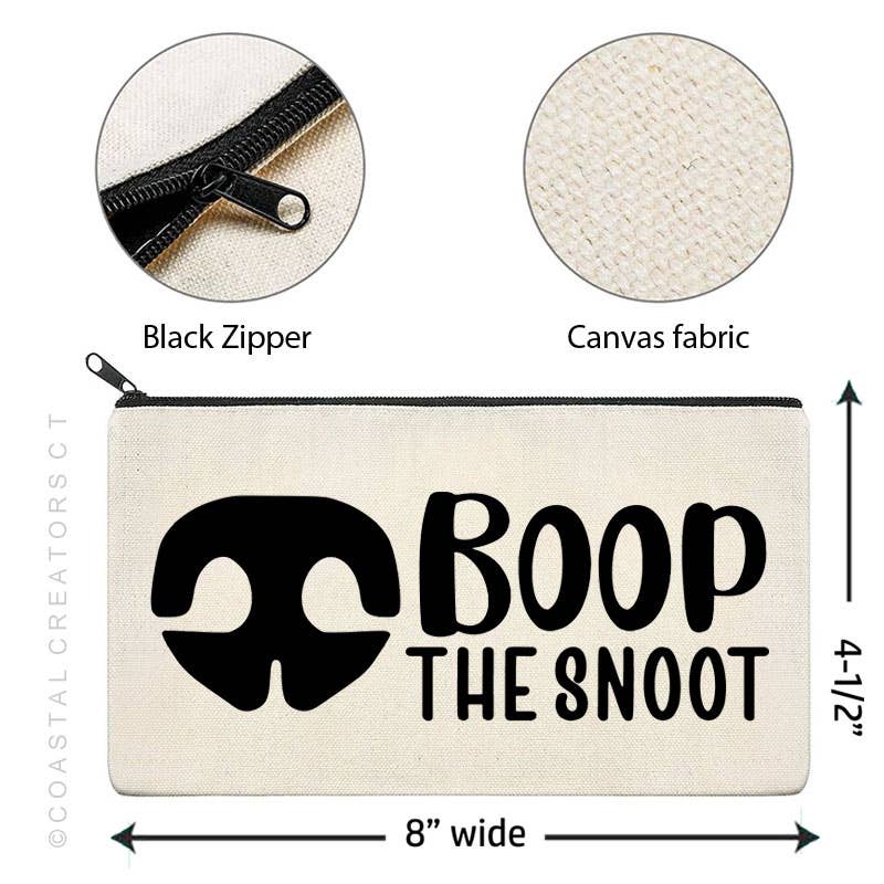 Dog Boop the Snoot Multi-Use Canvas Zipper Pouch Bag
