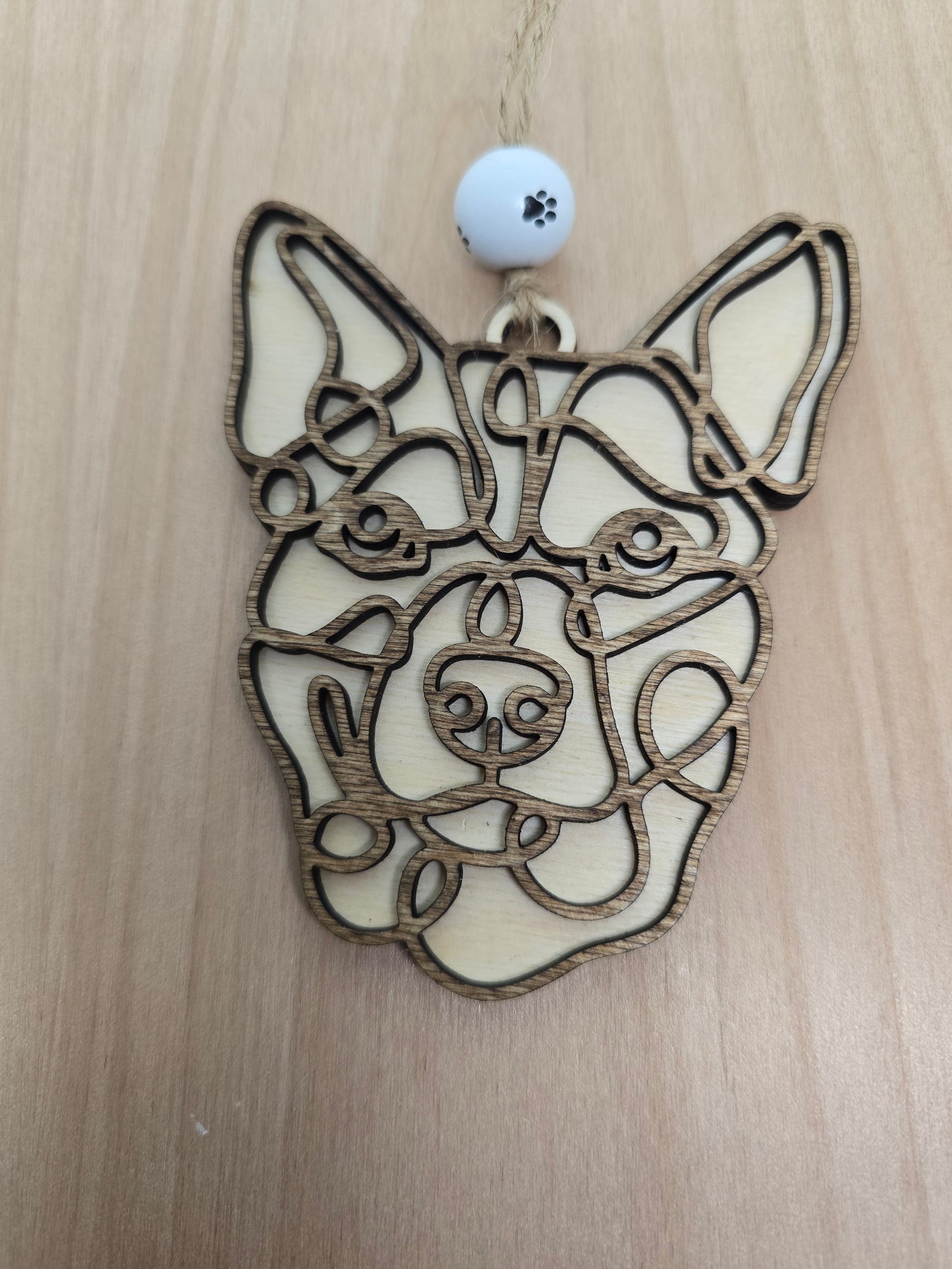 Wooden Dog & Cat Ornaments