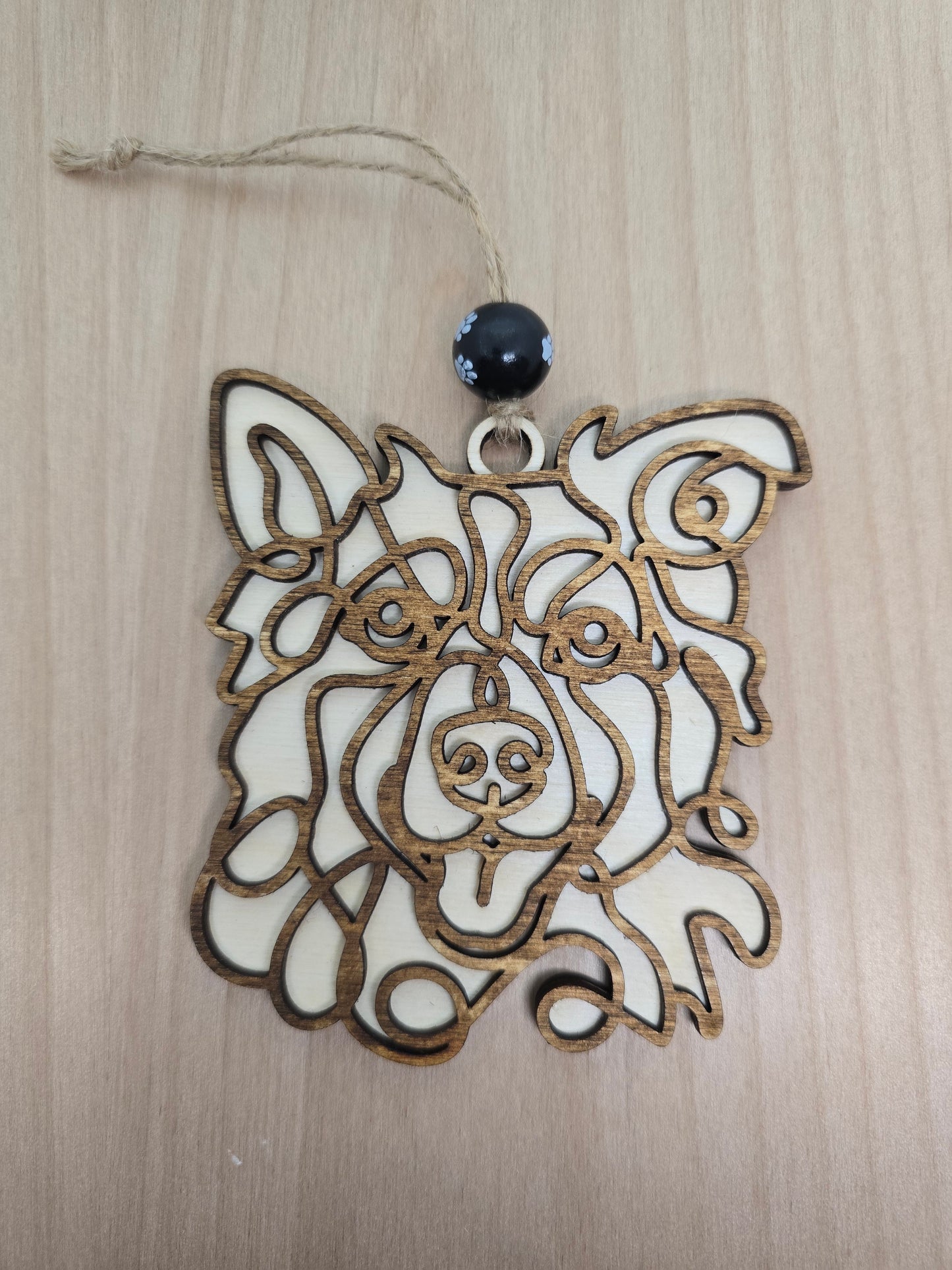 Wooden Dog & Cat Ornaments