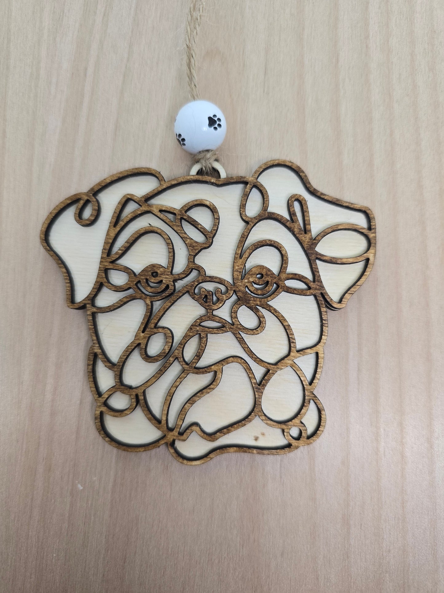 Wooden Dog & Cat Ornaments
