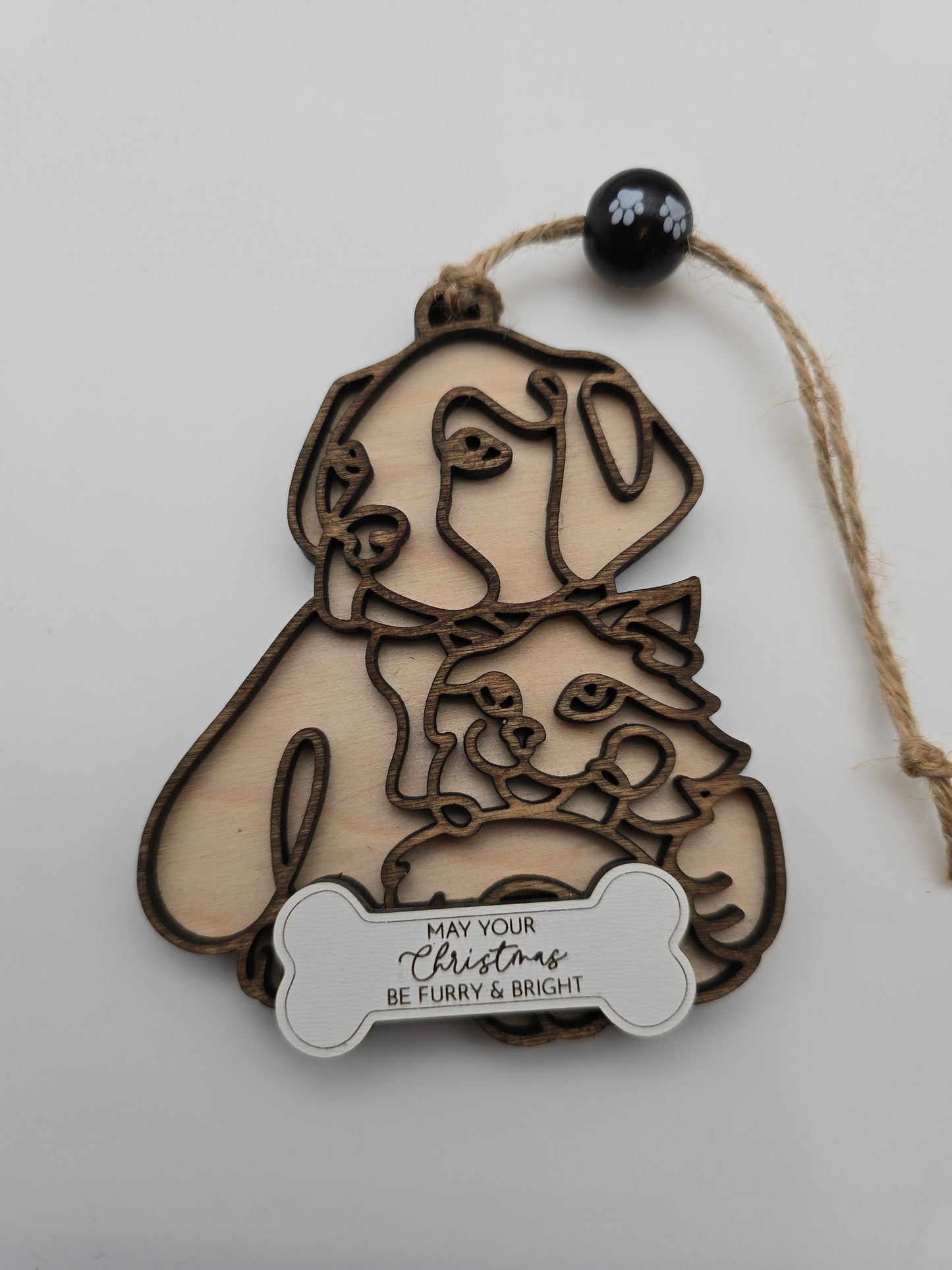 Wooden Dog & Cat Ornaments