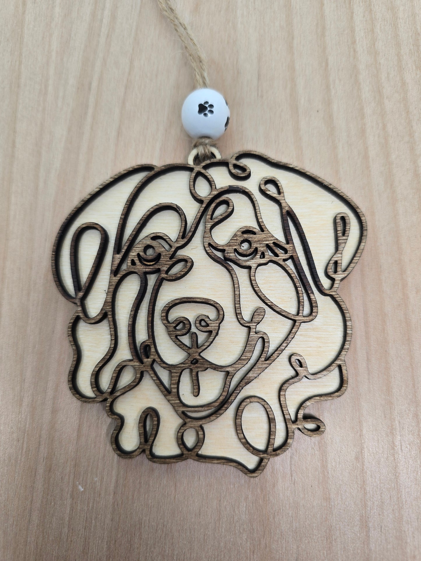 Wooden Dog & Cat Ornaments