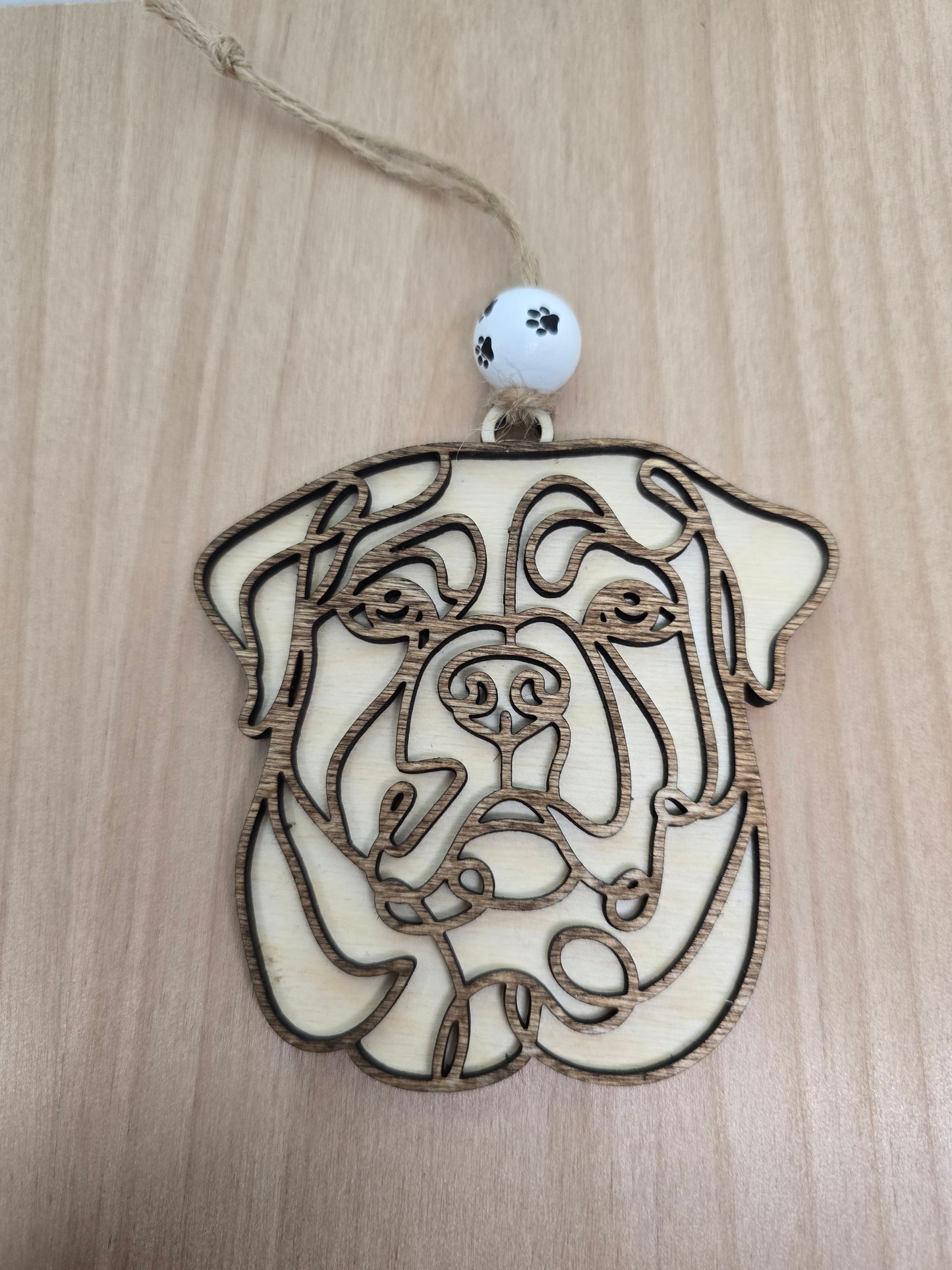 Wooden Dog & Cat Ornaments