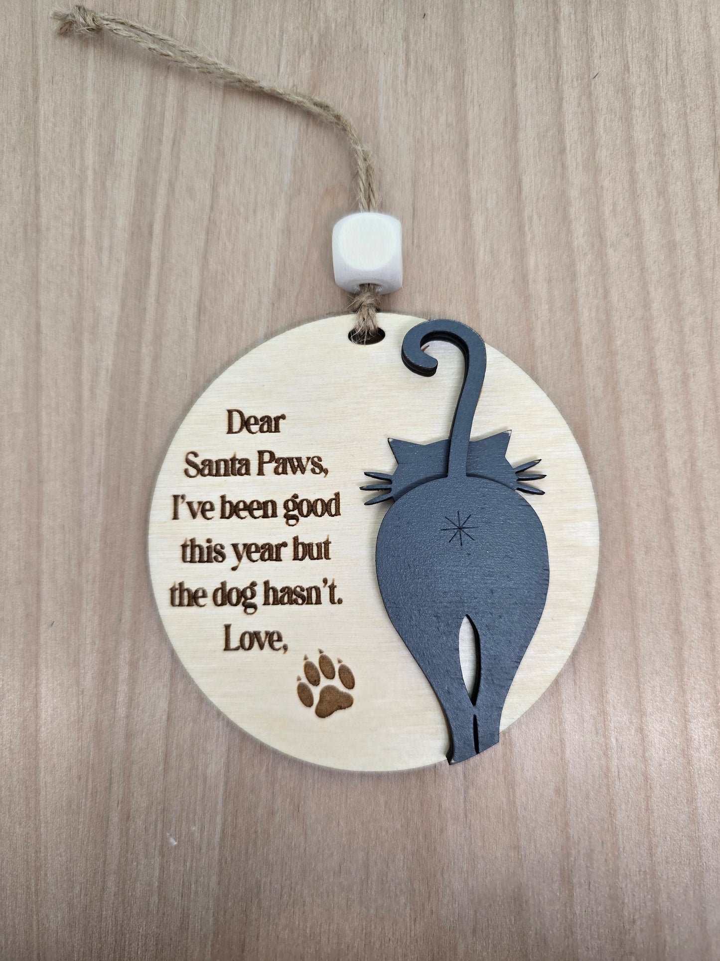 Wooden Dog & Cat Ornaments