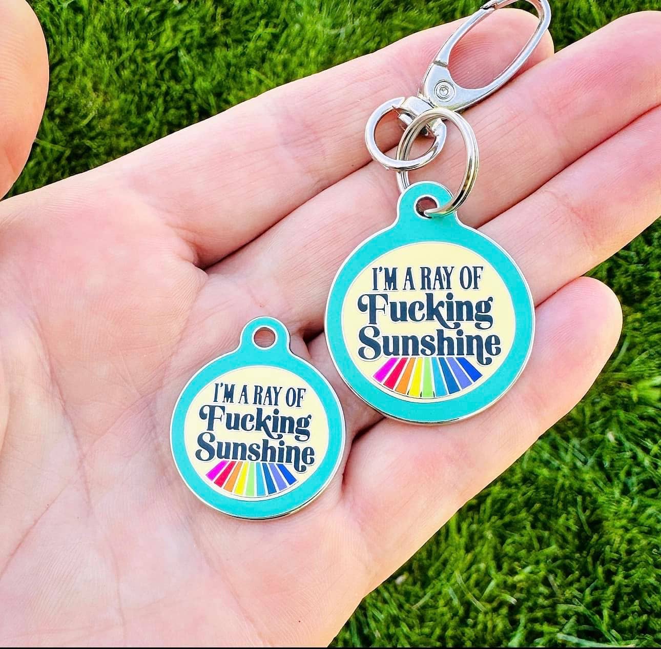 Funny Dog ID Tag with Personalized QR - Ray of Sunshine