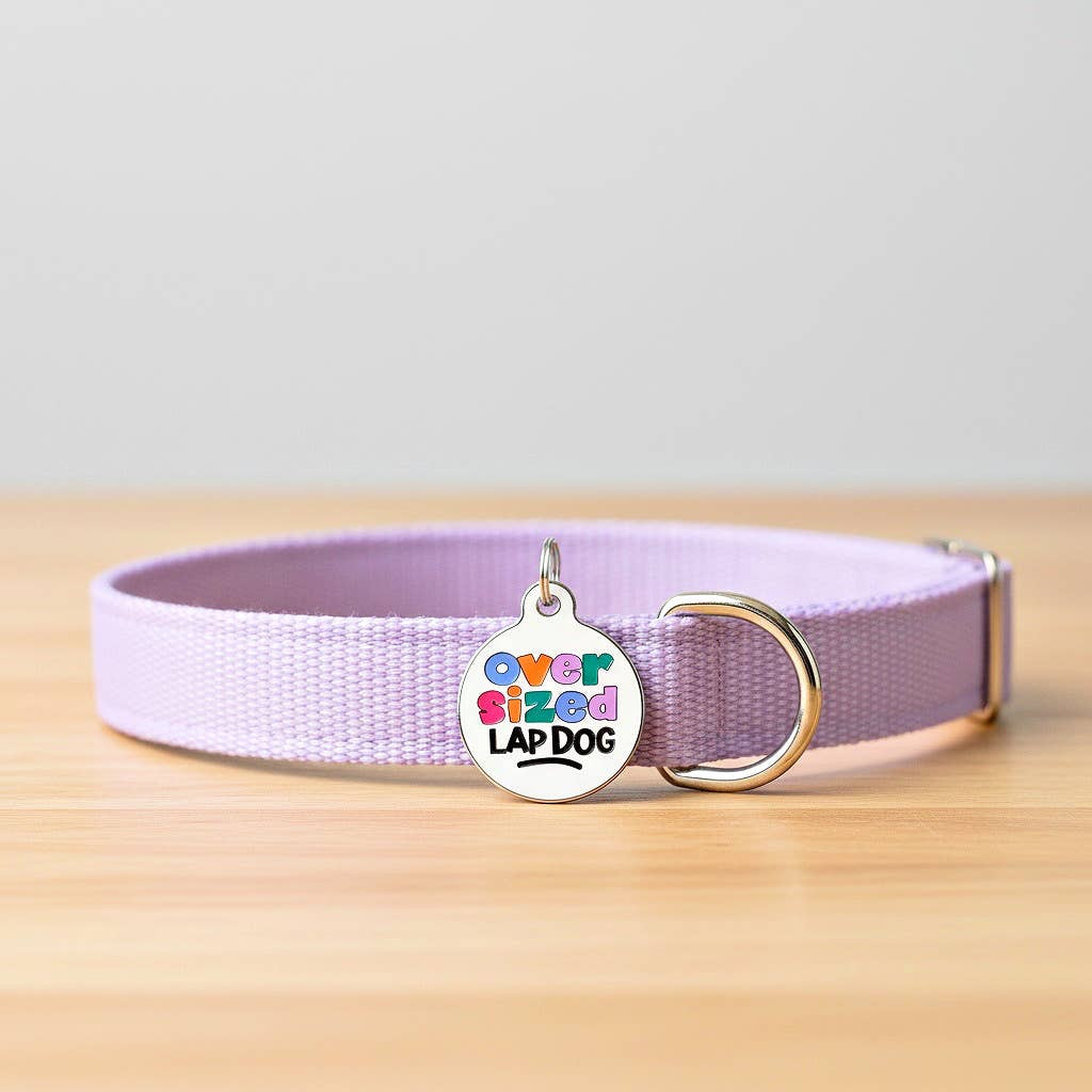 Dog ID Tag with Personalized QR Code - Oversized Lap Dog