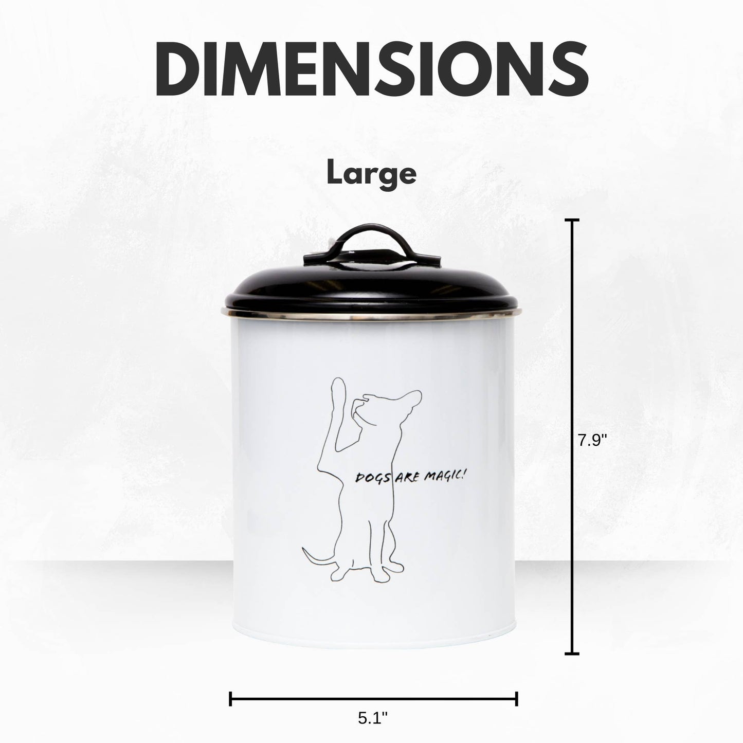 Black & White Pet Food & Treat Storage Canisters (Set of 3)