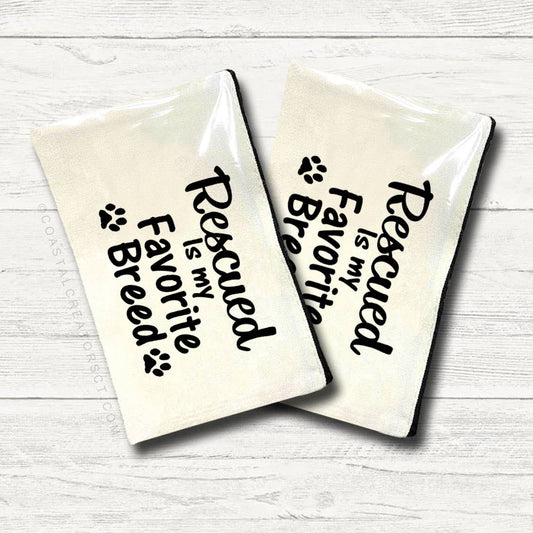 Rescued Is My Favorite Breed Multi-Use Canvas Zipper Bag