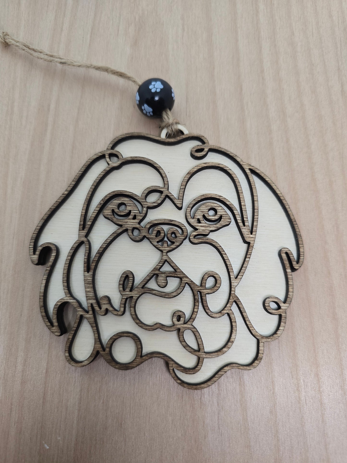 Wooden Dog & Cat Ornaments