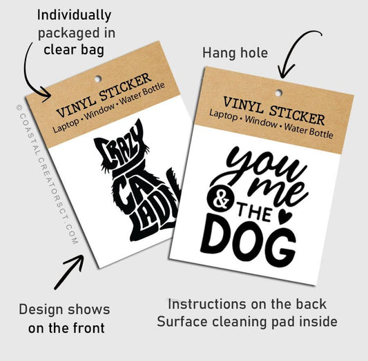 Heart Dog Paw Vinyl Laptop Sticker (Black, Packaged)