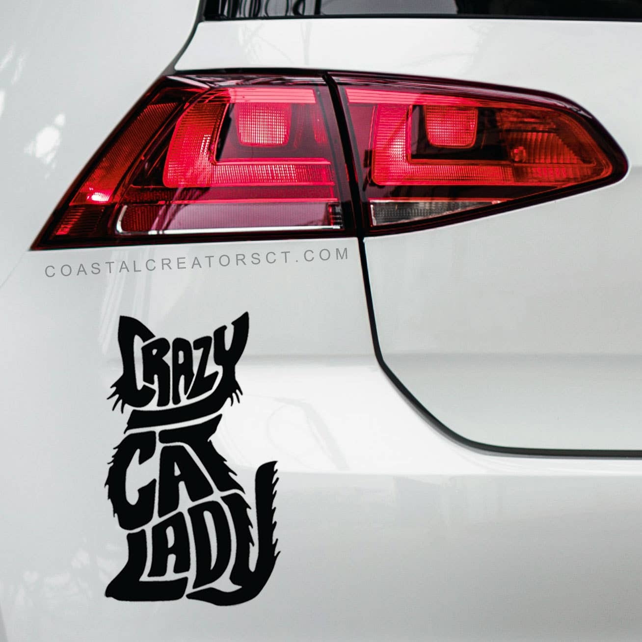 Crazy Cat Lady Vinyl Laptop / Water Bottle Sticker (Black)