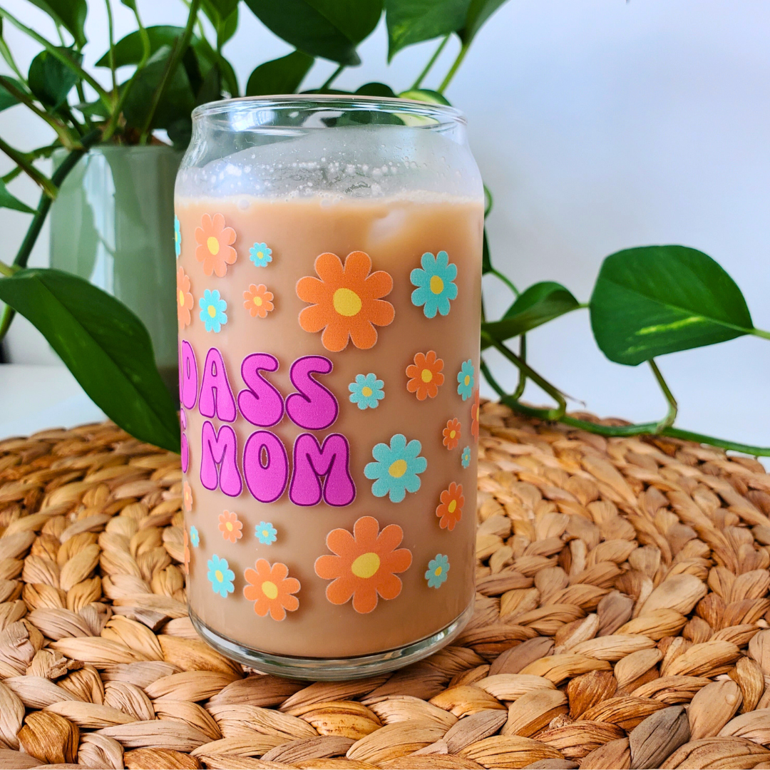 Badass Dog Mom Glass