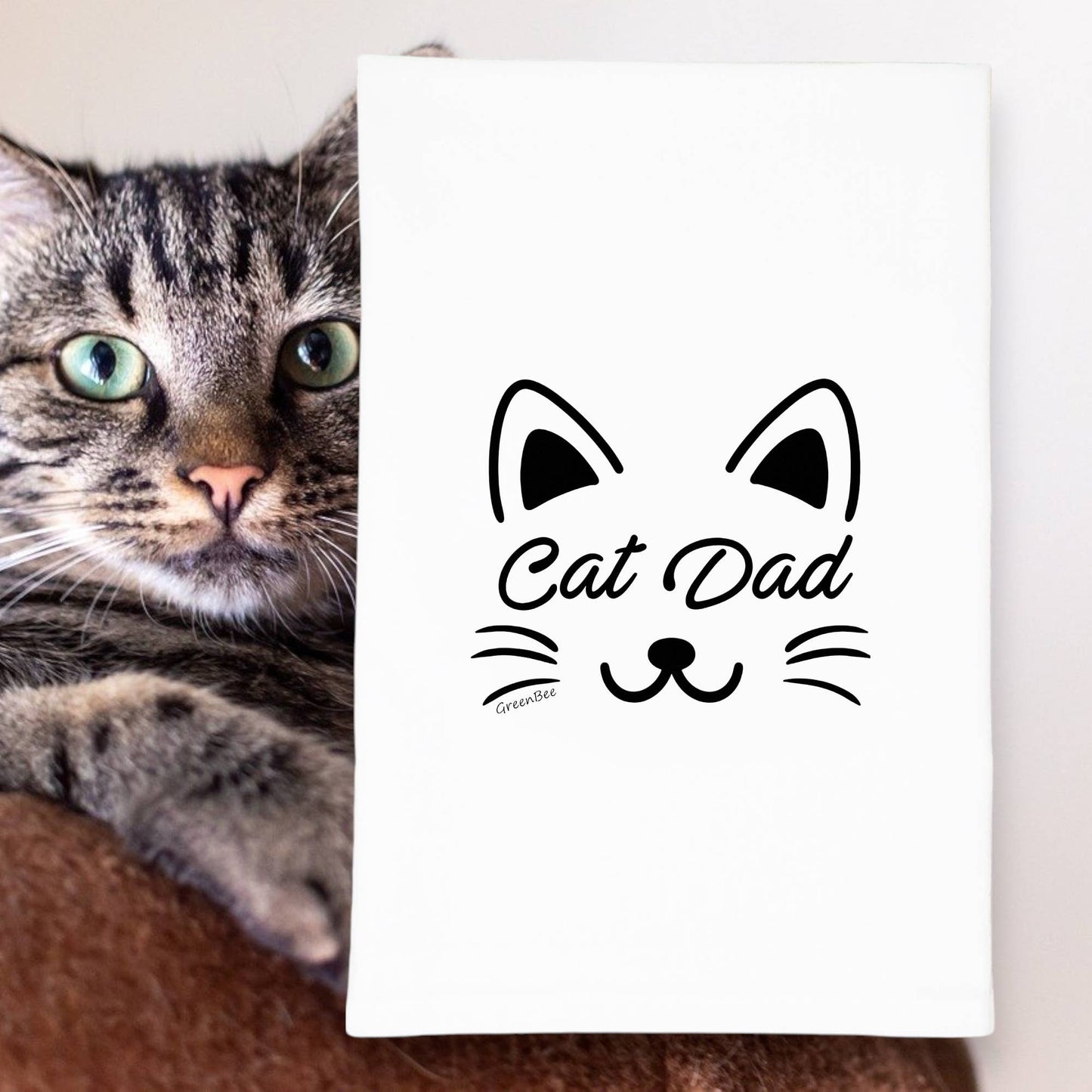 Cat Dad Dish Towel