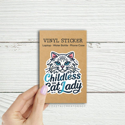 Childless Cat Lady Laptop & Water Bottle Sticker