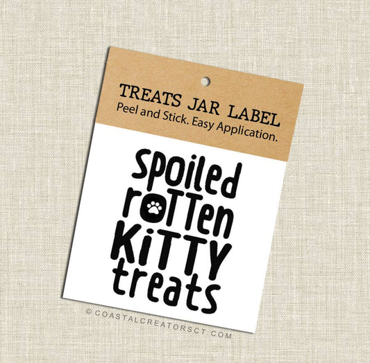 Cat Treats Jar Label (Black, Packaged, Video)