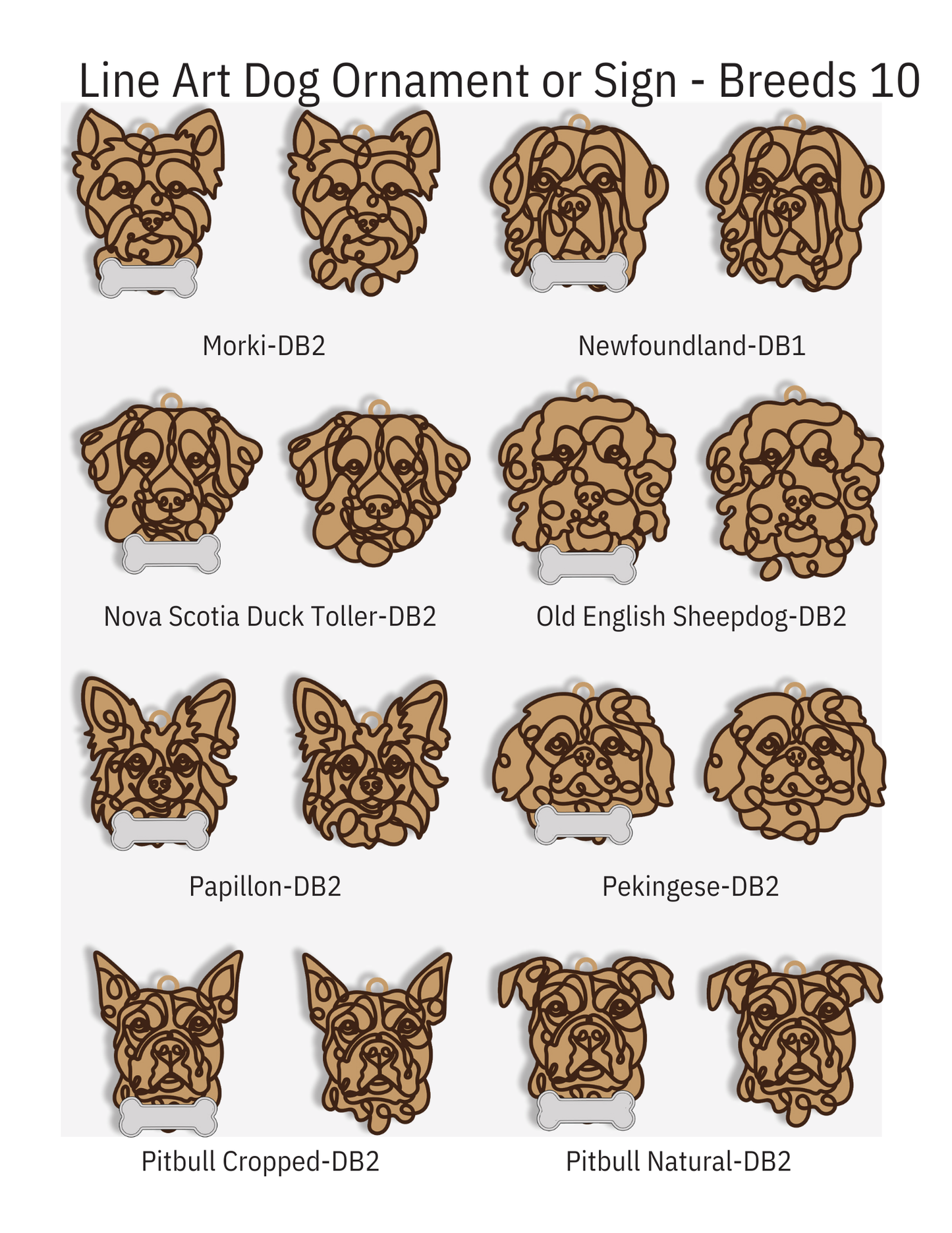 Wooden Dog & Cat Ornaments