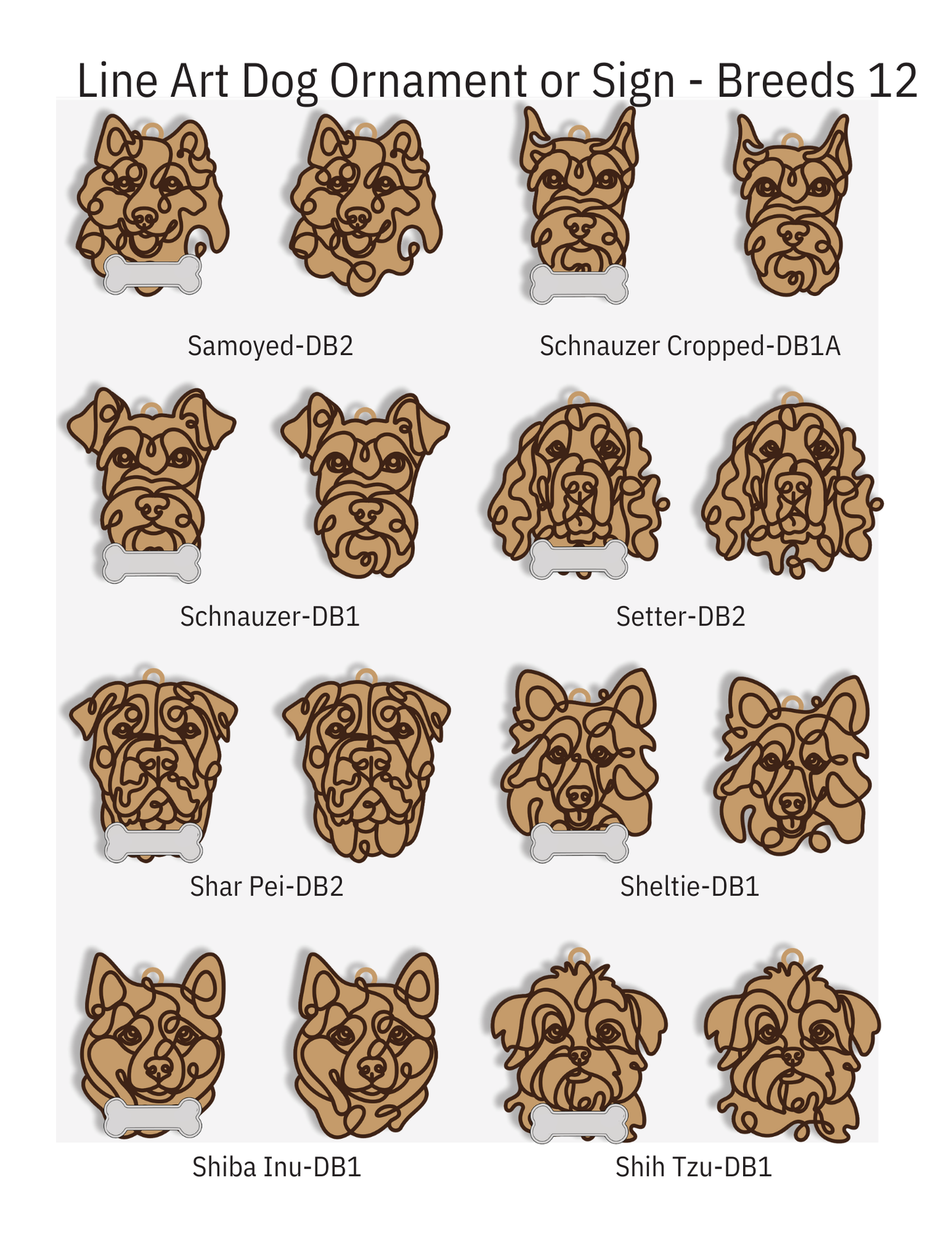 Wooden Dog & Cat Ornaments