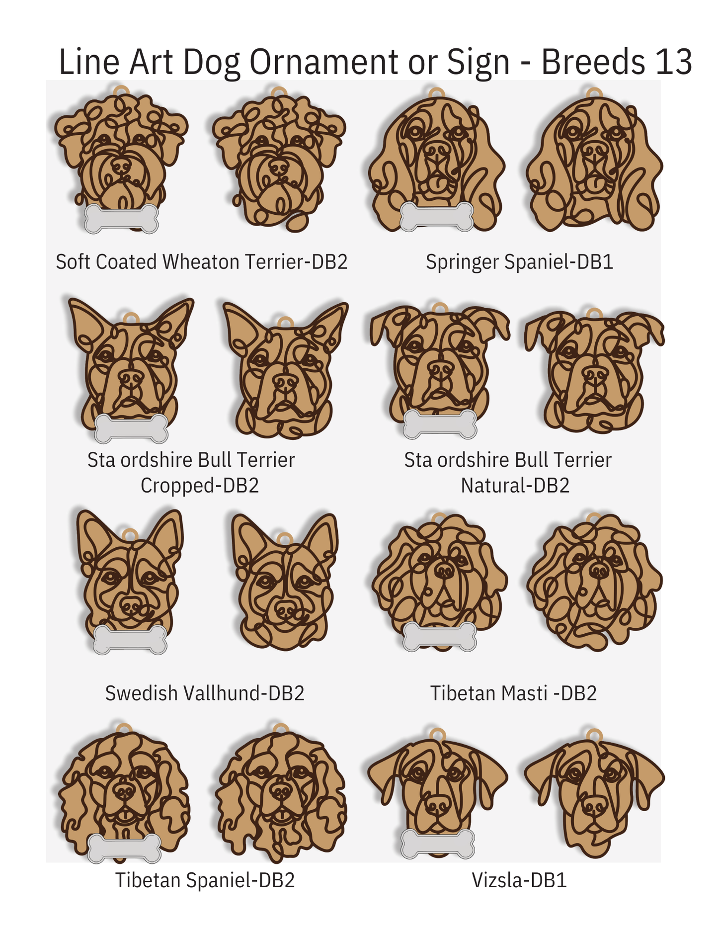 Wooden Dog & Cat Ornaments