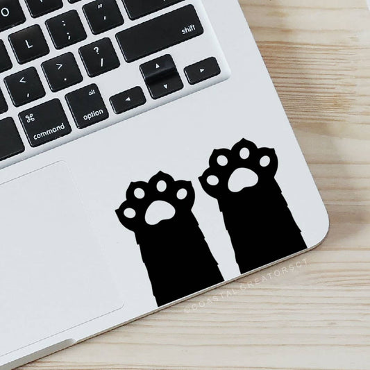 Cat Claws Paw Vinyl Laptop Sticker (Black, Packaged)