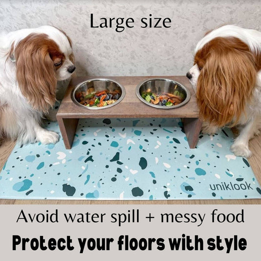 PET FOOD MAT | TERRAZZO BLUE