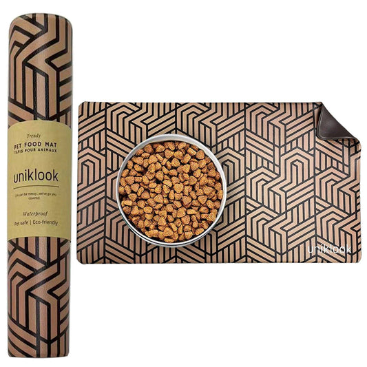 Dog food mat Pet placemat Vegan Leather 28"x16.5" Waterproof