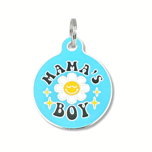 Enamel Dog ID Tag with Personalized QR Code - Mama's Boy