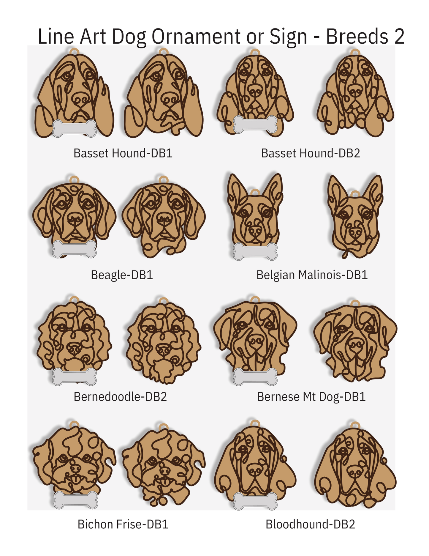 Wooden Dog & Cat Ornaments