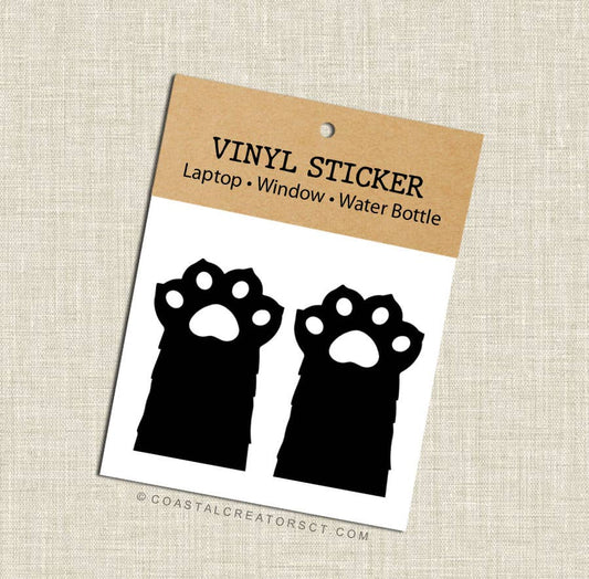 Cat Claws Paw Vinyl Laptop Sticker (Black, Packaged)