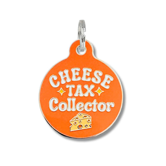 Cute Dog Tag w/ Personalized QR Code - Cheese Tax Collector