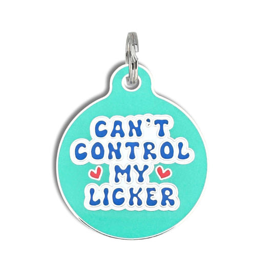 Dog Tag w/ Personalized QR Code - Can't Control my Licker