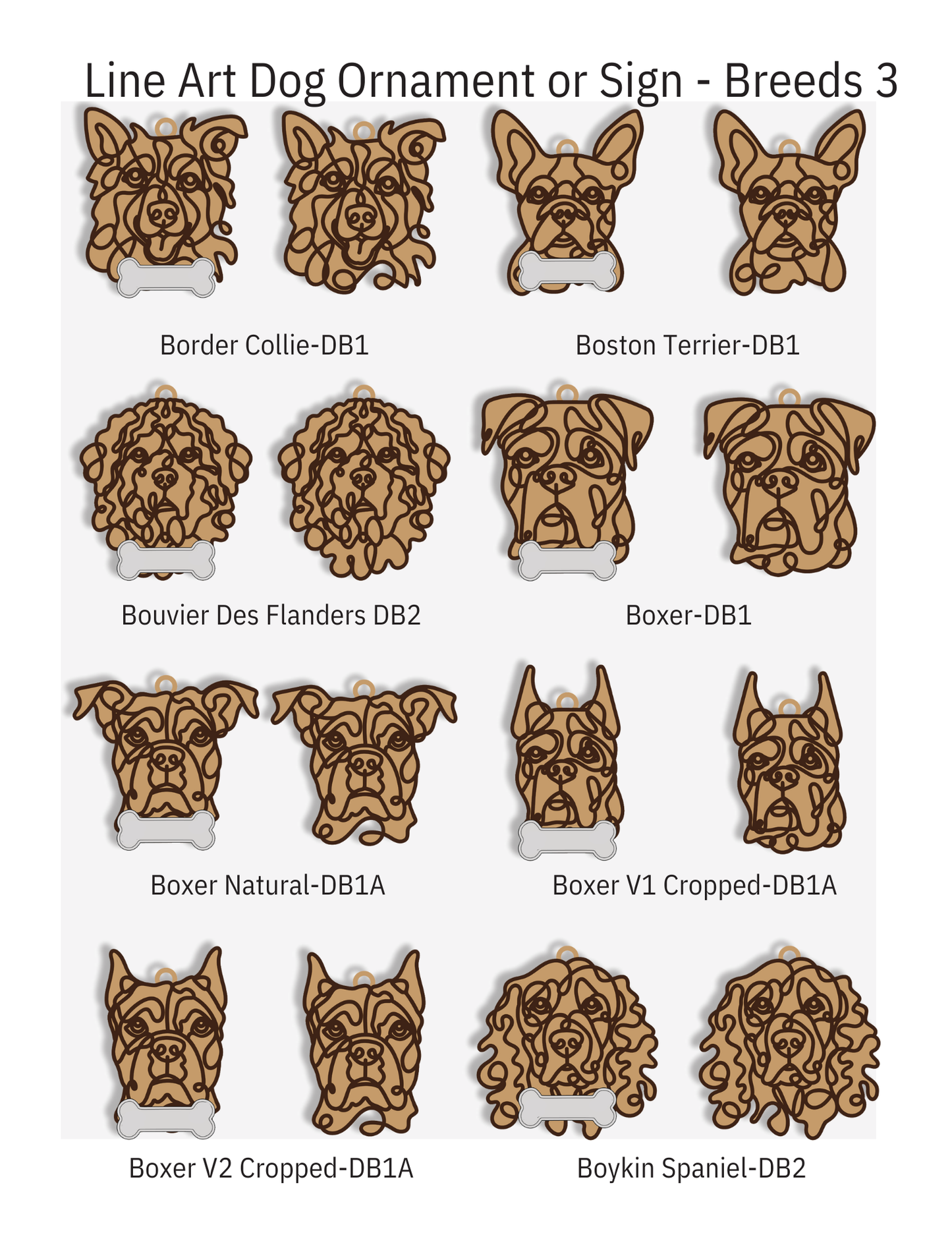 Wooden Dog & Cat Ornaments