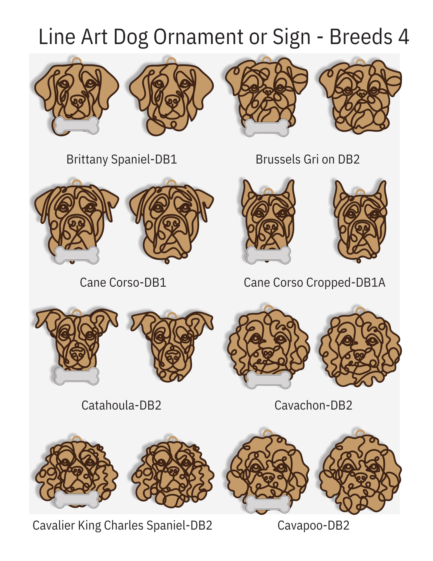 Wooden Dog & Cat Ornaments