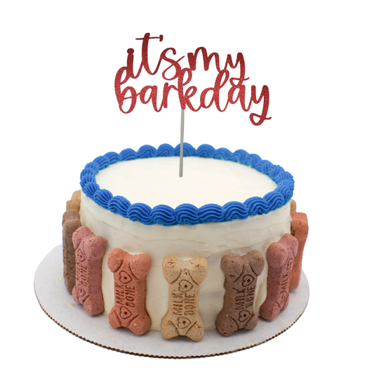 I'ts my Bark Day Cake Topper Cursive