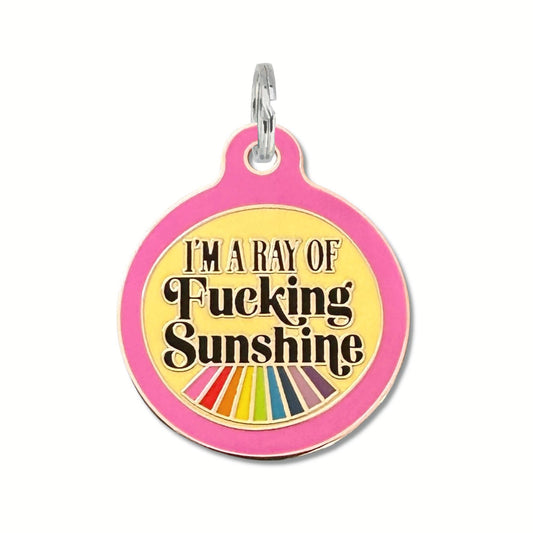 Funny Dog ID Tag with Personalized QR - Ray of Sunshine