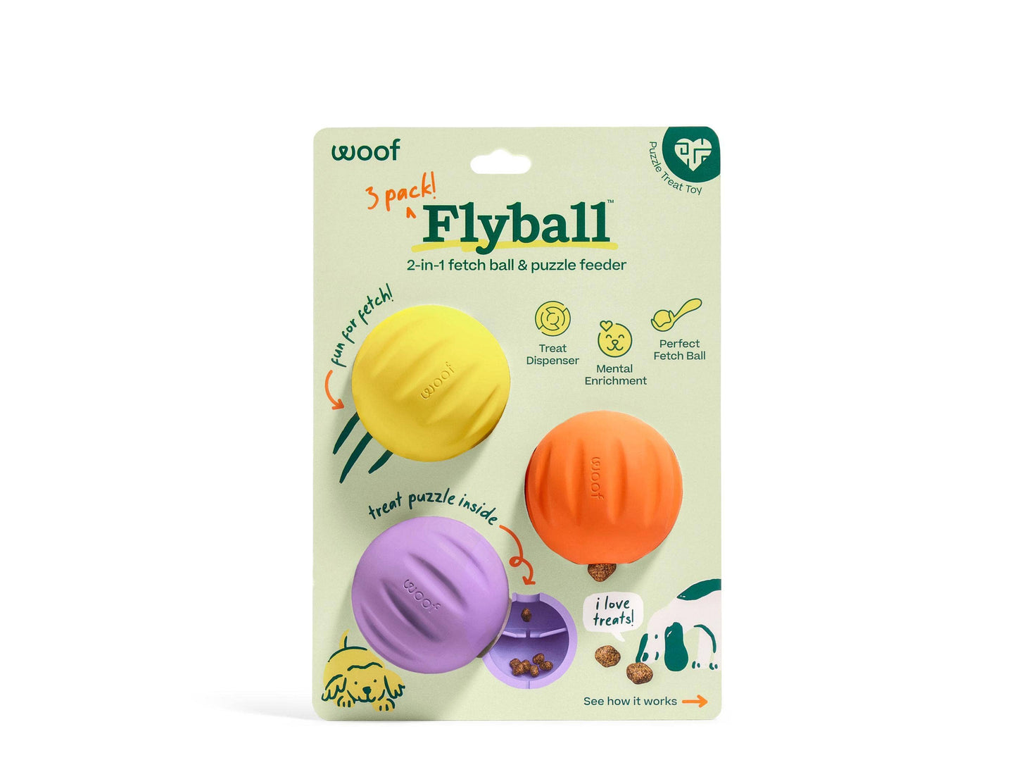 Flyball Treat Dispensing Dog Ball