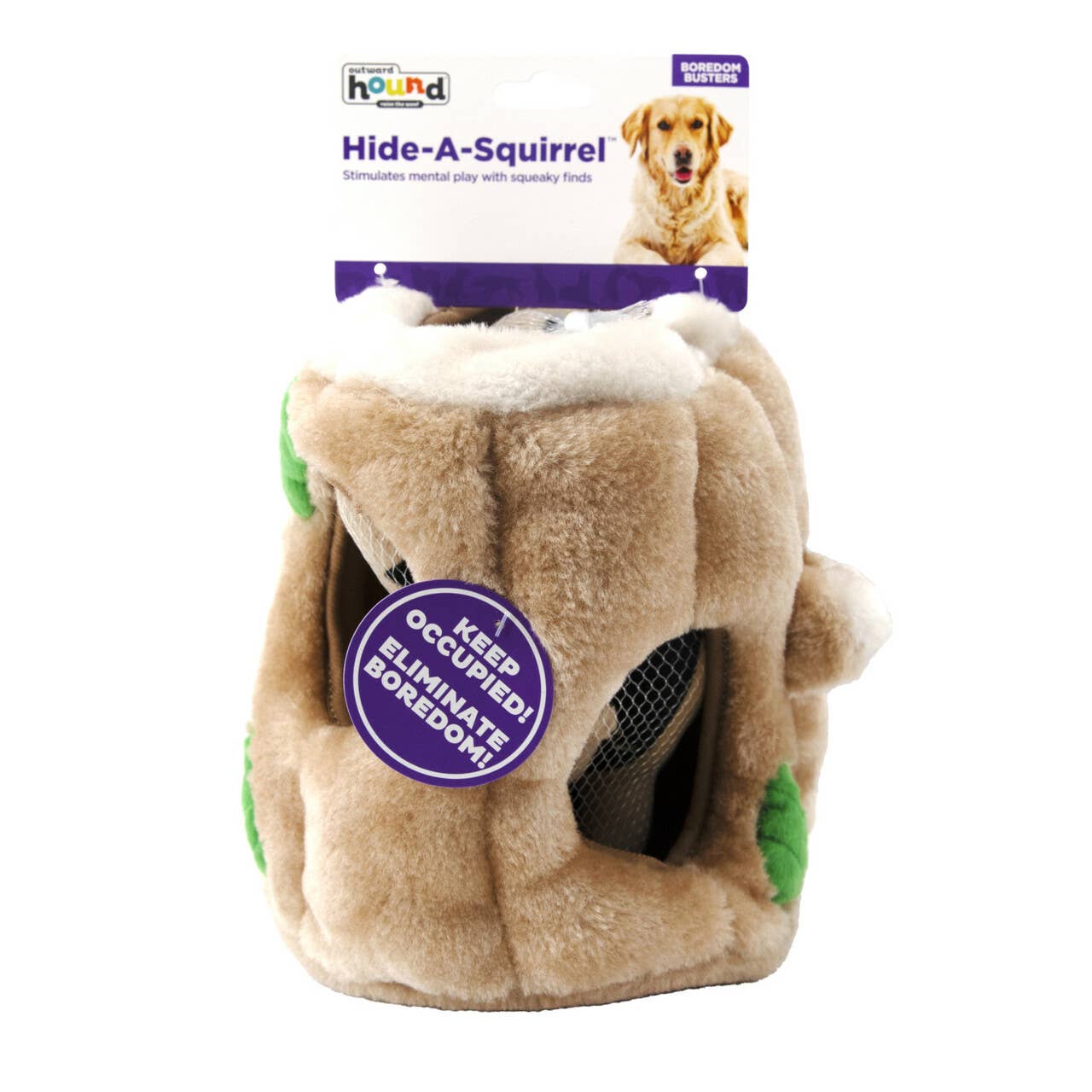 Outward Hound Hide A Squirrel Plush Dog Puzzle Toy Brown MED