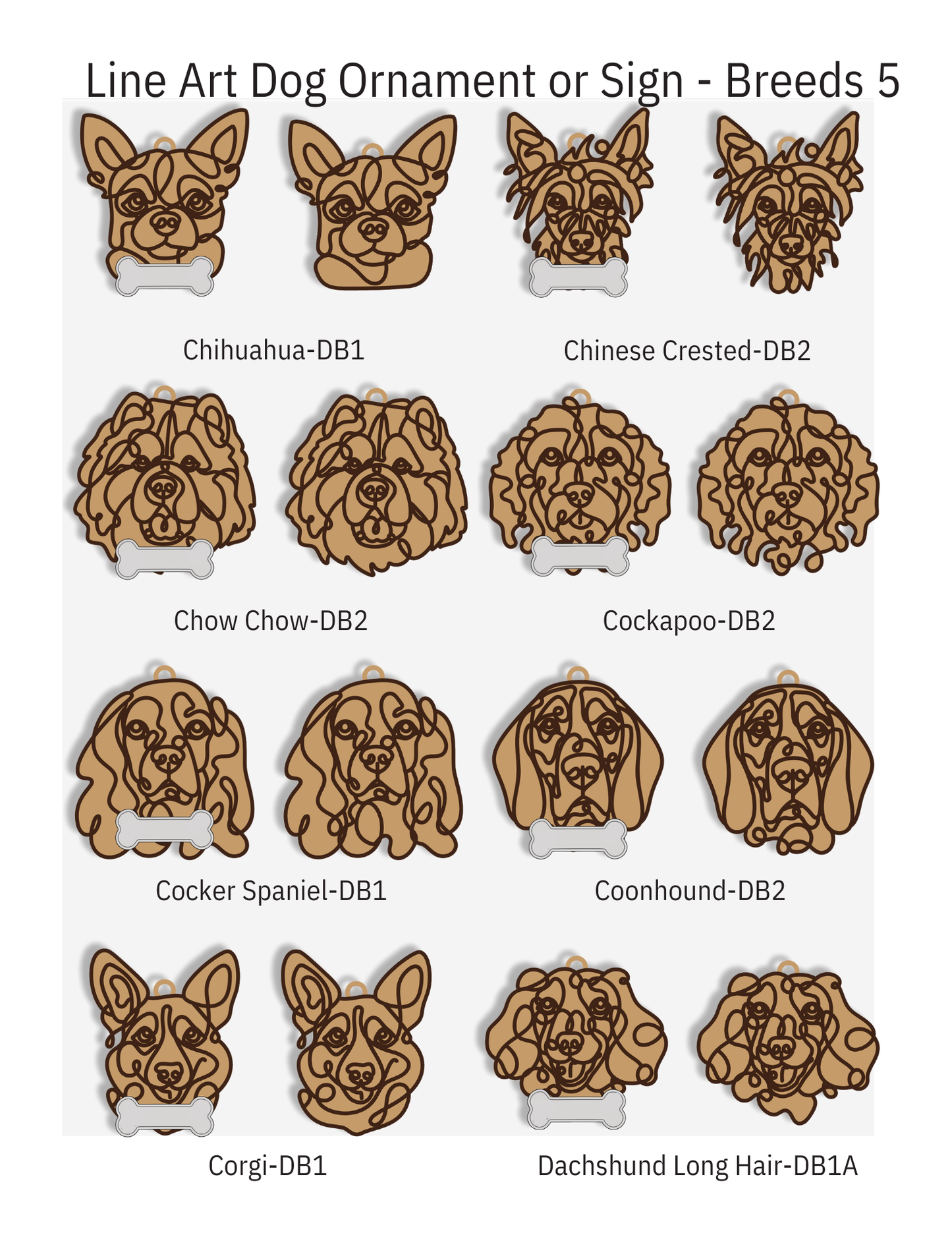 Wooden Dog & Cat Ornaments