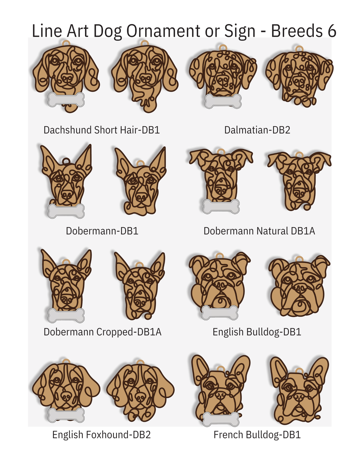 Wooden Dog & Cat Ornaments