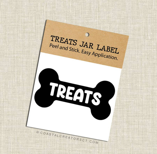Dog Treats Jar Label (Black, Packaged, Video)
