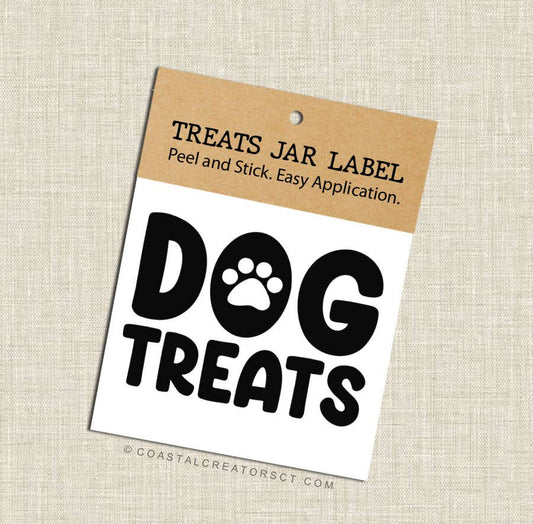 Dog Treats Jar Label (Black, Packaged, Video)